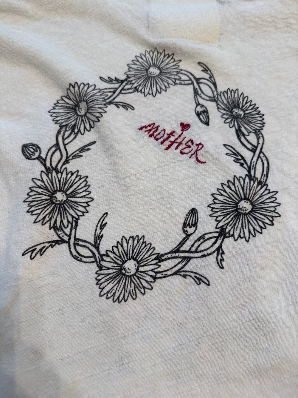 MOTHER White Graphic Tee with Floral 'Reap What You Sow' Print - Picture 4 of 4